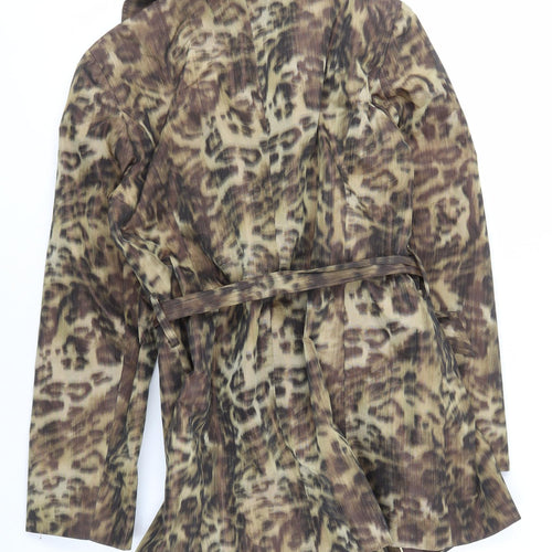 Windsmoor Women's Brown Animal Print Belted Coat