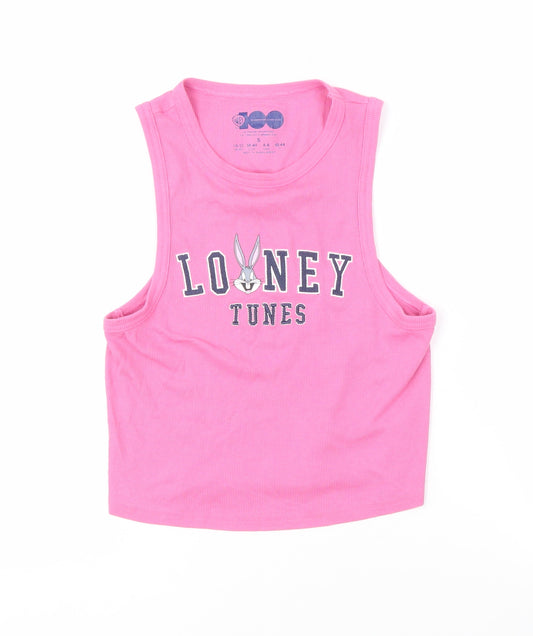 Front view of Warner Bros Women's Pink Looney Tunes Tank Top