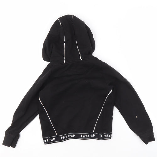Firetrap Girls Black Hoodie, Age 4-5, Pullover Cotton