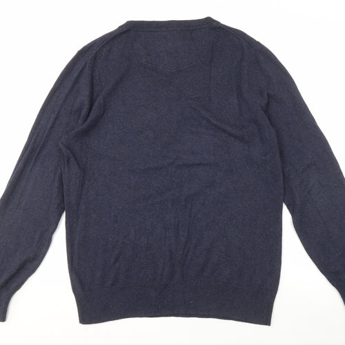 Fat Face Men's Blue V-Neck Pullover Jumper L