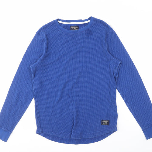 Abercrombie & Fitch Men's Blue Long Sleeve Top - M