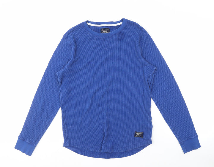 Abercrombie & Fitch Men's Blue Long Sleeve Top - M