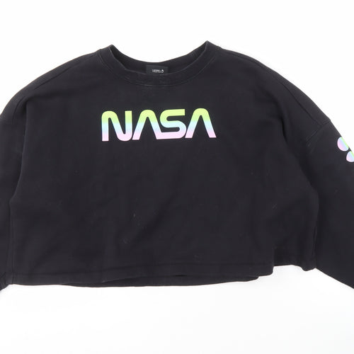 Hyper Space Women's Black Logo Pullover Sweatshirt L