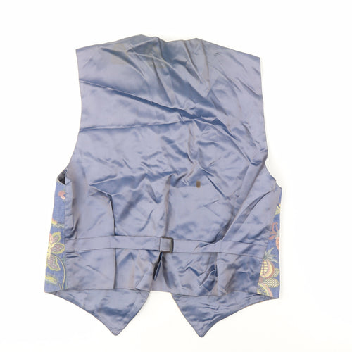 St Michael Women's Blue Floral Waistcoat Size 10