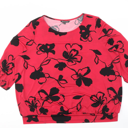 Bonmarché Women's Red Floral Top Size 22