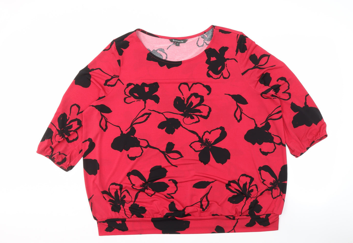 Bonmarché Women's Red Floral Top Size 22
