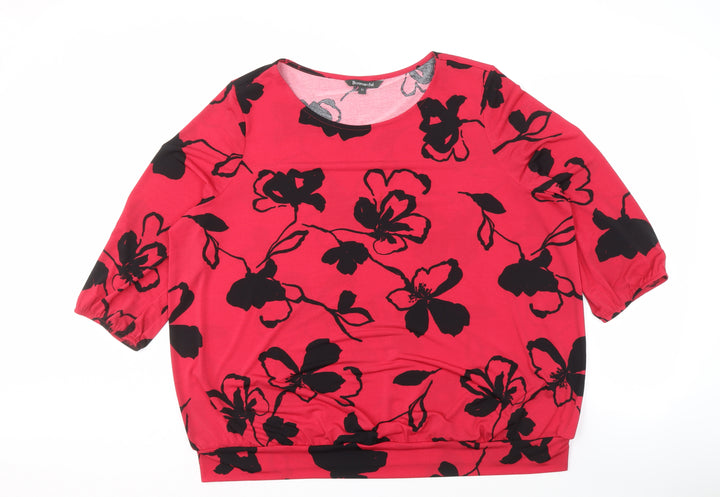 Bonmarché Women's Red Floral Top Size 22