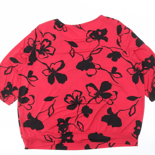 Bonmarché Women's Red Floral Top Size 22