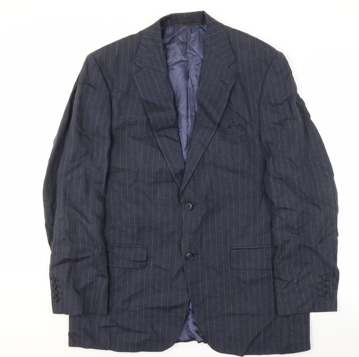 Marks and Spencer Men's Blue Striped Blazer M