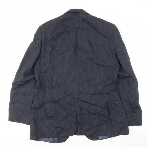 Marks and Spencer Men's Blue Striped Blazer M
