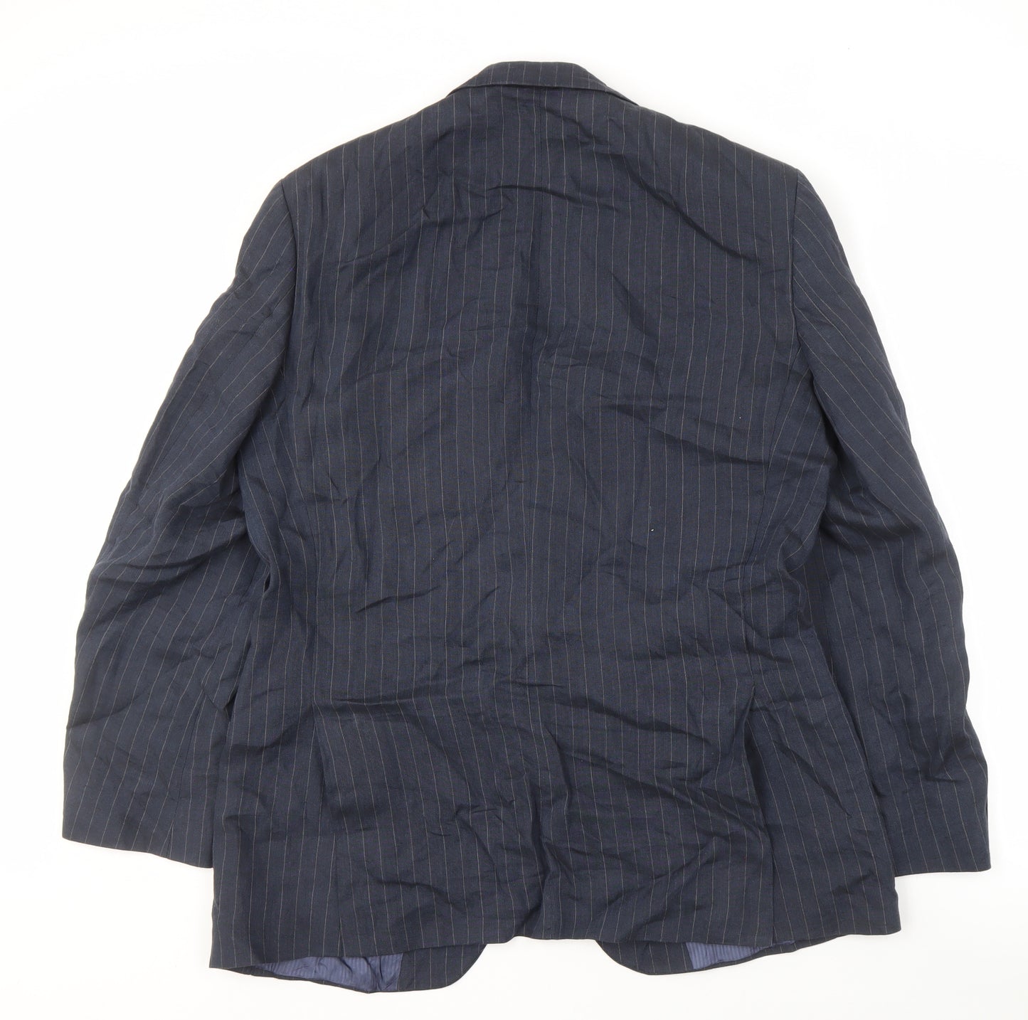 Marks and Spencer Men's Blue Striped Blazer M