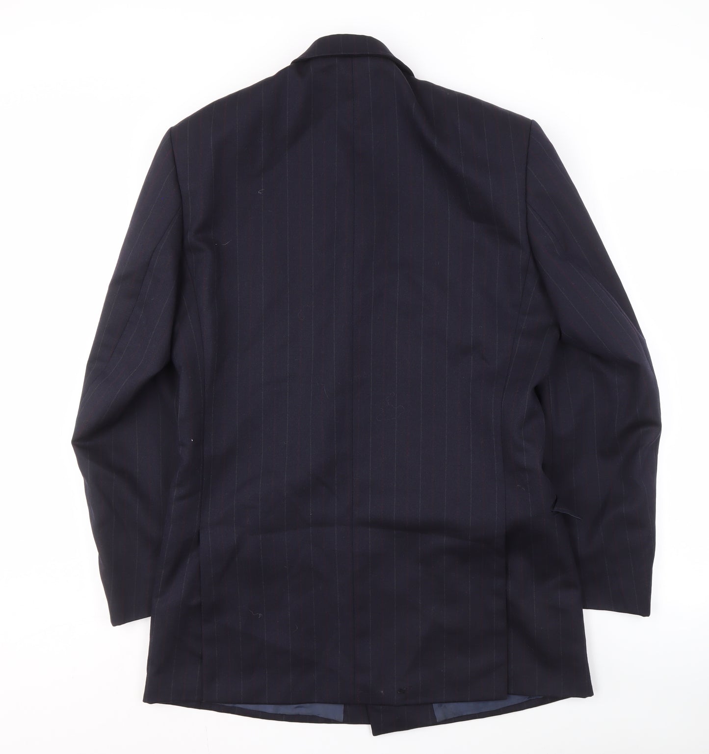 Harewood Men's Blue Striped Wool Blazer, Double-Breasted, 38L