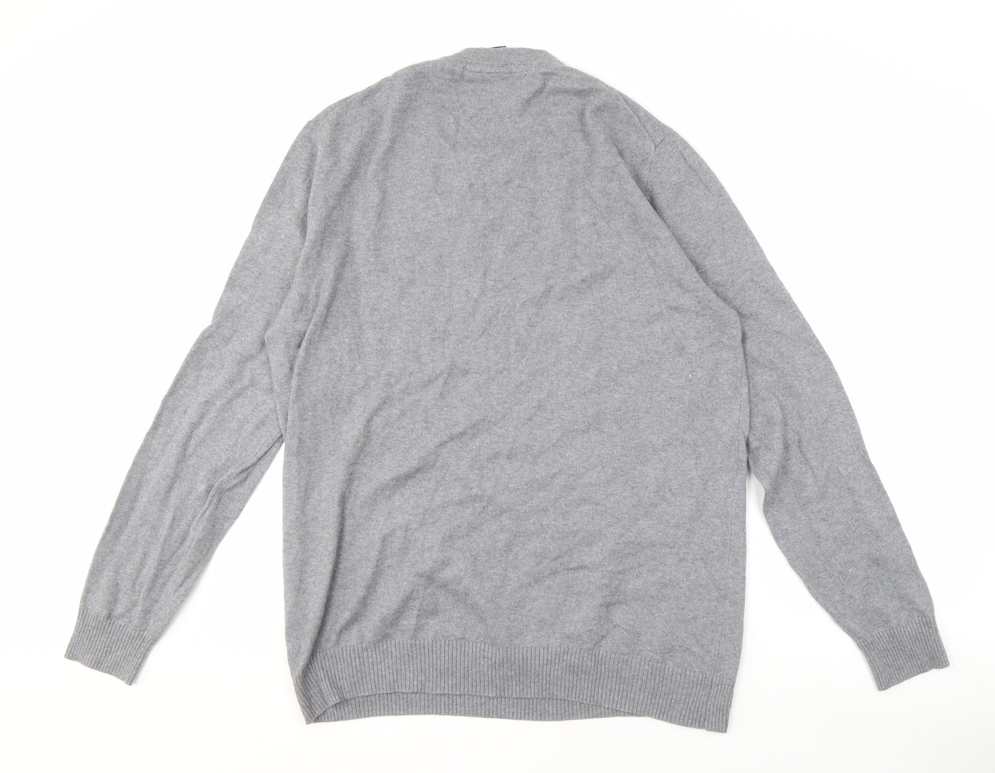 Lyle & Scott Men's Grey Cotton Pullover Jumper - Size L