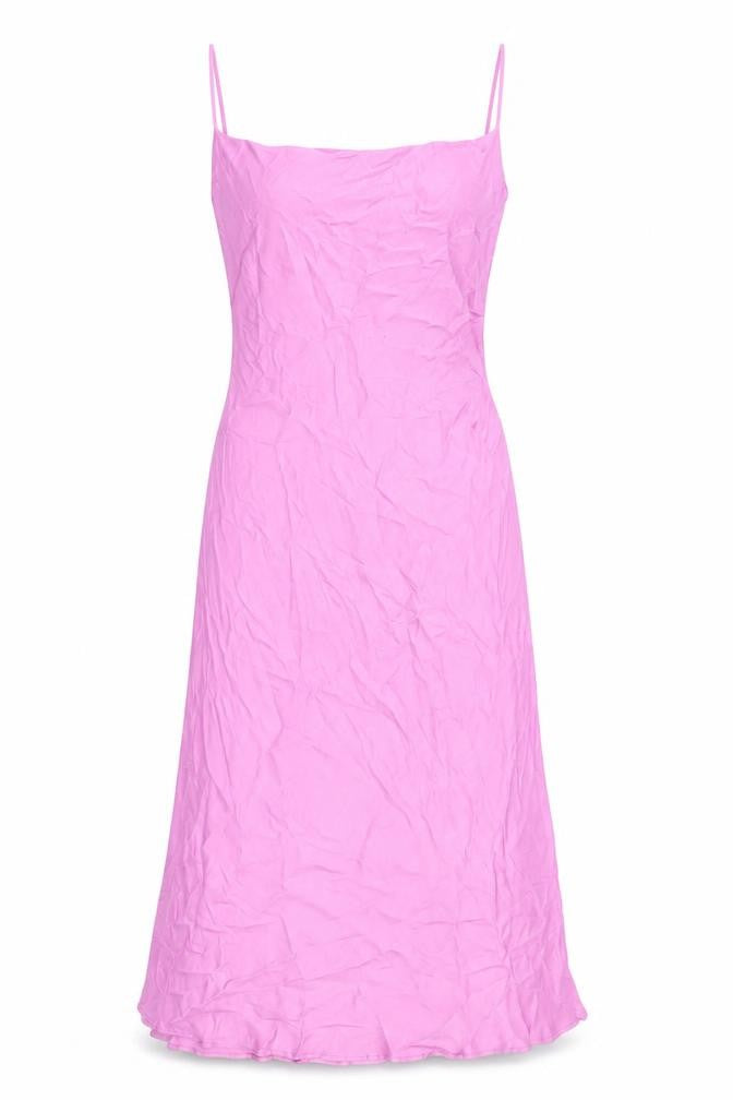 Zara Women's Pink Slip Dress - Size S, Strappy Sleeve
