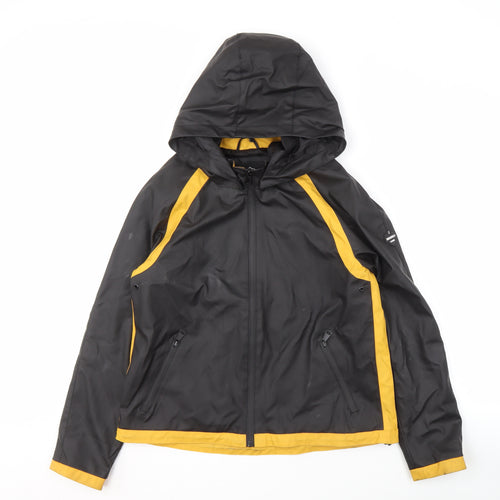 Jayloucy Women's Black Hooded Rain Jacket Size 10