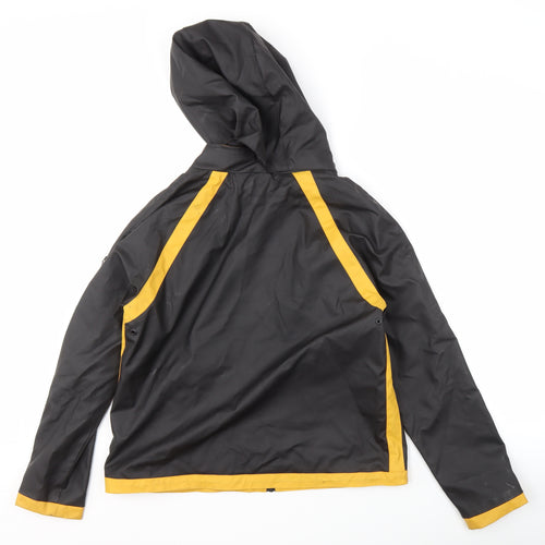 Jayloucy Women's Black Hooded Rain Jacket Size 10