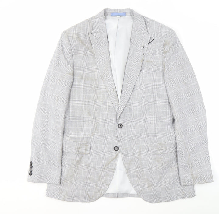 Marks and Spencer Men's Grey Check Suit Jacket UK 42
