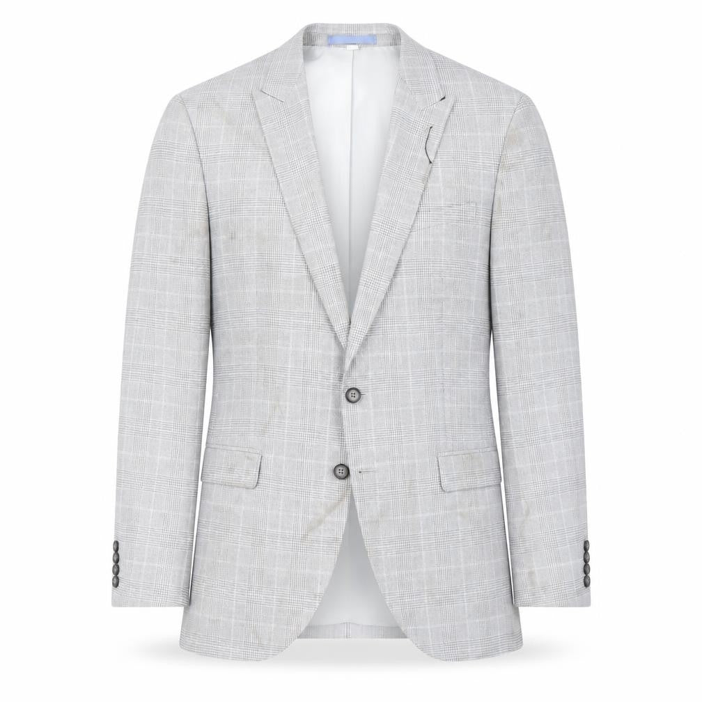 Front view of Marks & Spencer Men's Grey Check Suit Jacket UK 42