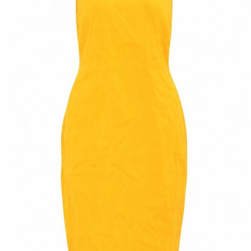 Zara Women's Yellow Sleeveless Dress XS