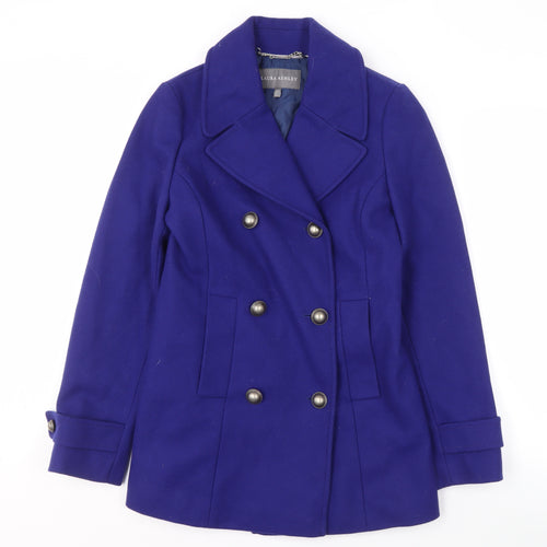 Laura Ashley Women's Blue Wool Pea Coat Size 8