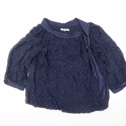 Collezione Gaia Women's Blue Polka Dot Tunic Blouse, M