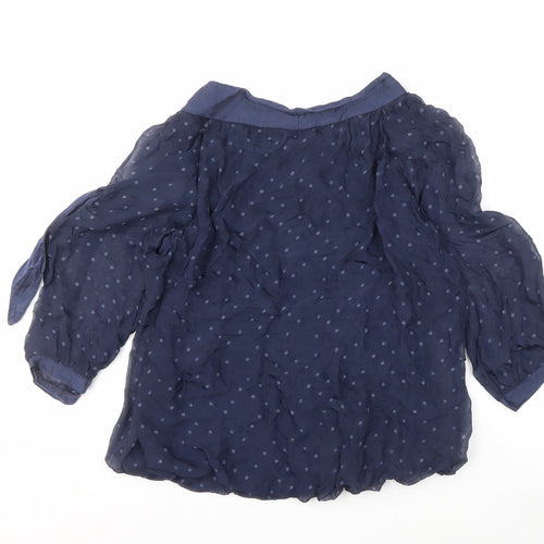 Collezione Gaia Women's Blue Polka Dot Tunic Blouse, M
