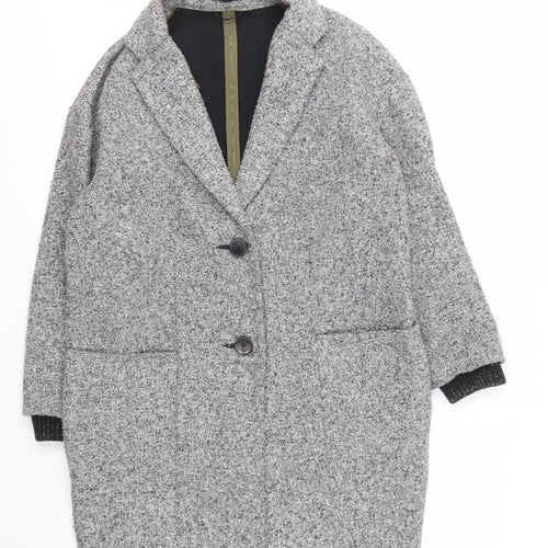 Topshop Women's Grey Overcoat S, Mid-Length