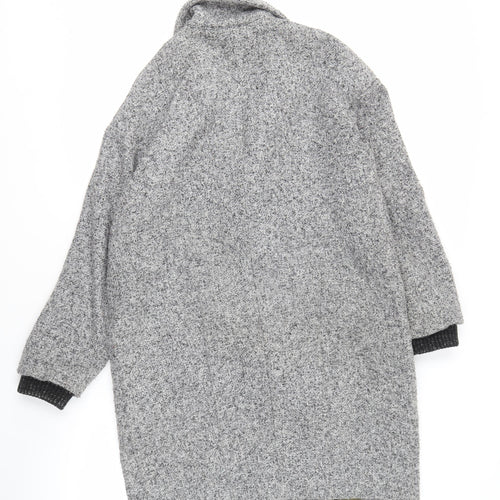 Topshop Women's Grey Overcoat S, Mid-Length