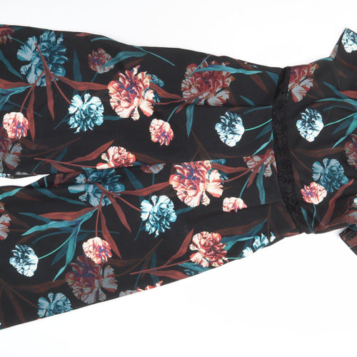 Next Women's Black Floral Jumpsuit Size 14 - Party Ready