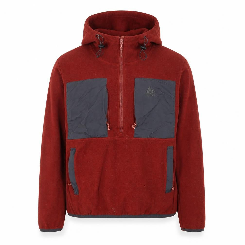 Front view of Ayacucho Men's Red Fleece Pullover Hoodie M