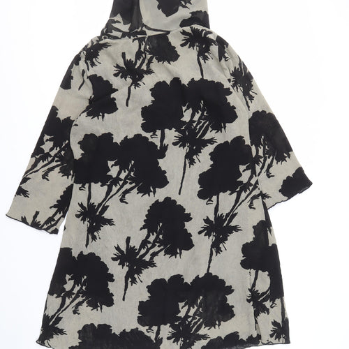 Adini Women's Black Floral Long Sleeve Dress
