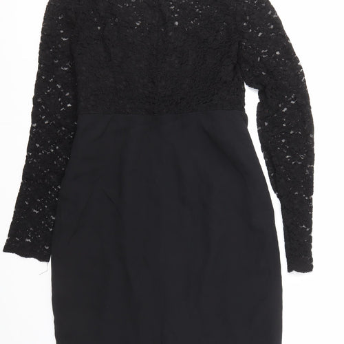 L.K. Bennett Women's Black Lace Sheath Dress Size 10