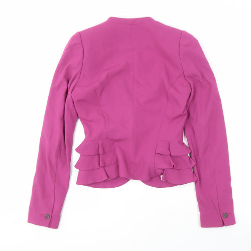 H&M Women's Pink Blazer Size 6 Ruffled