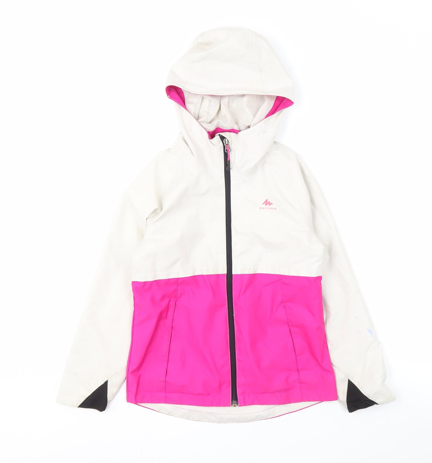 Decathlon Girls Pink Rain Coat Size 7-8 Years Waterproof