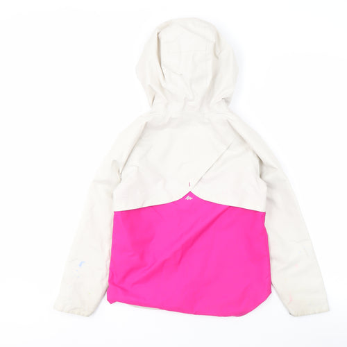 Decathlon Girls Pink Rain Coat Size 7-8 Years Waterproof