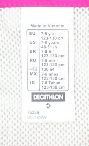 Decathlon Girls Pink Rain Coat Size 7-8 Years Waterproof