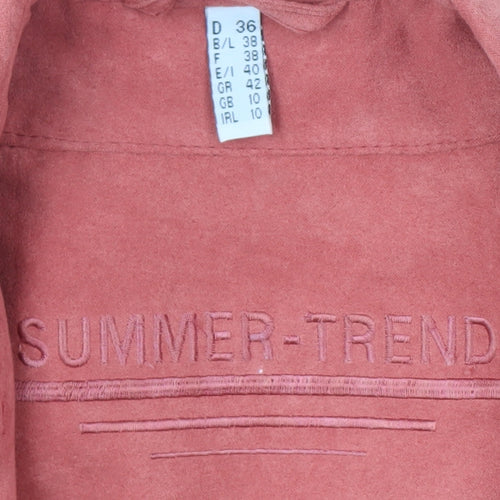 Summer-Trend Women's Pink Coat, Size 10, Button Closure