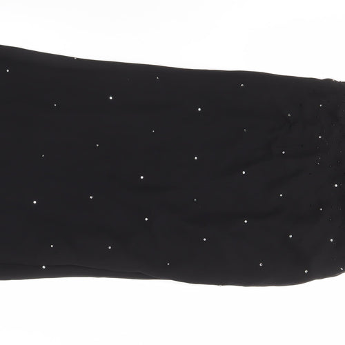 Marvie Women's Black Beaded Long Sleeveless Dress
