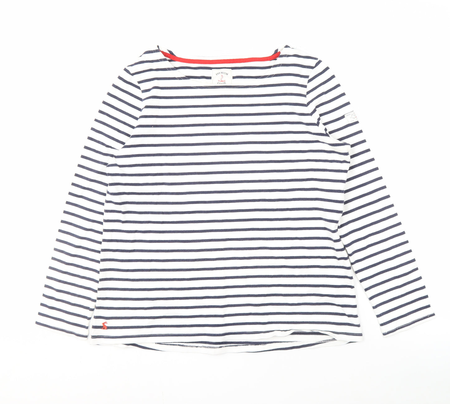 Joules Women's White Striped Long Sleeve T-Shirt
