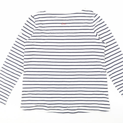 Joules Women's White Striped Long Sleeve T-Shirt