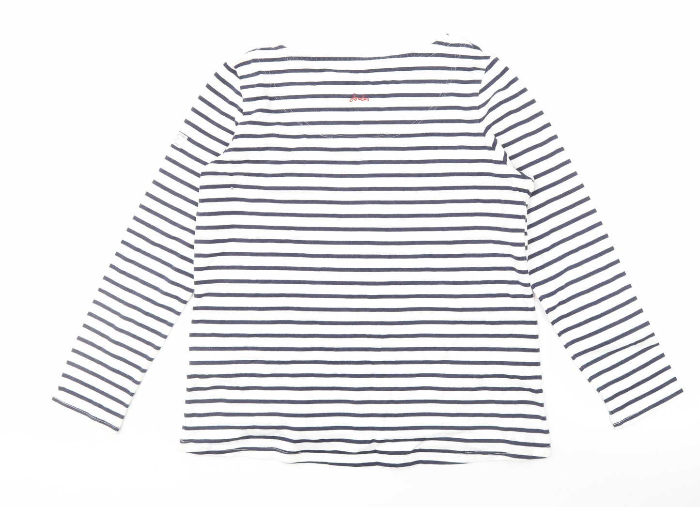 Joules Women's White Striped Long Sleeve T-Shirt