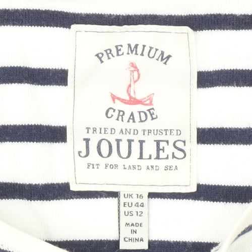 Joules Women's White Striped Long Sleeve T-Shirt