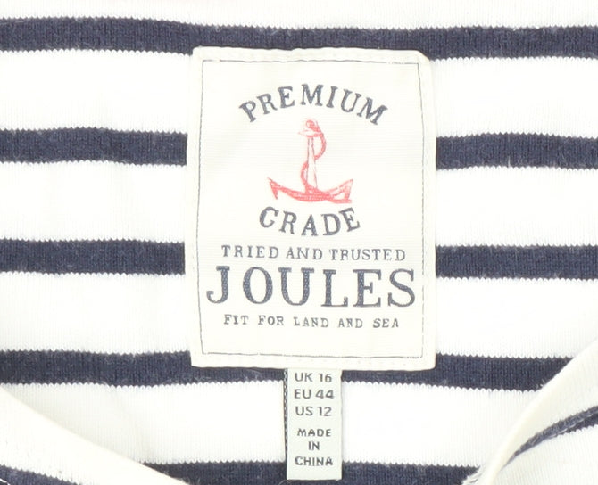 Joules Women's White Striped Long Sleeve T-Shirt