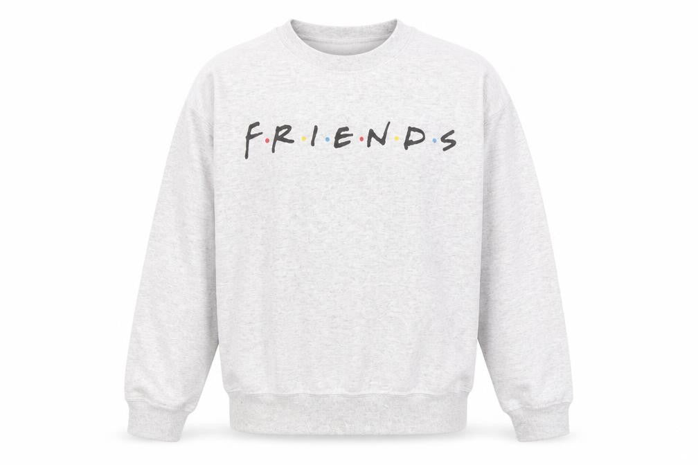 Front view of Friends Grey Small Pullover Sweatshirt for unisex adults