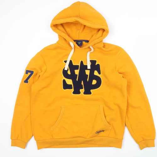 Superdry Men's Yellow XL Pullover Hoodie, Graphic Logo