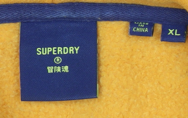 Superdry Men's Yellow XL Pullover Hoodie, Graphic Logo