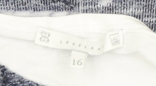 Lakeland Women’s White Blue Top Size 16 New