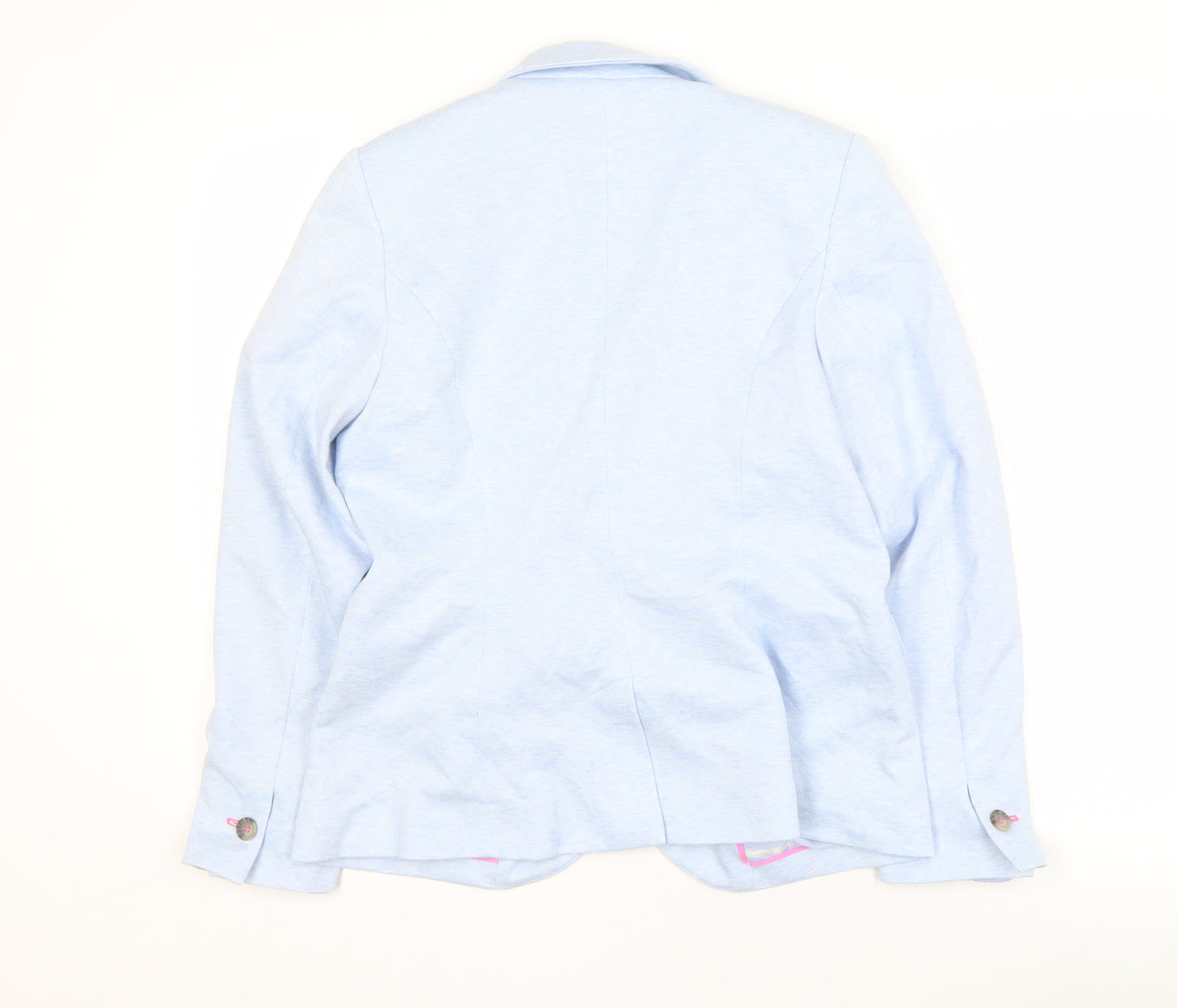 Joules Women's Blue Blazer UK 12 Jersey Notch Lapel