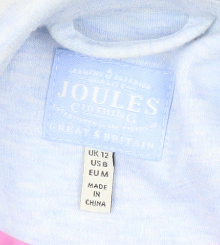 Joules Women's Blue Blazer UK 12 Jersey Notch Lapel