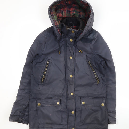 L.O.G.G Women's Blue Mid-Length Hooded Parka Jacket